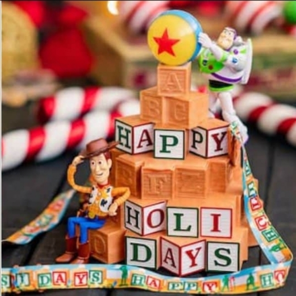 DisneyParks Disneyland Pixar Toy Story Woody & Buzz Holiday Popcorn Bucket NEW
